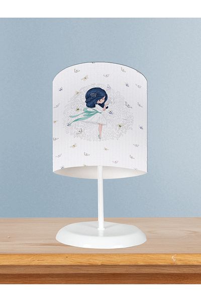 MASAL ODAM Baby and Children's Room Princess Girl and Colorful Butterfly Pattern Lampshade