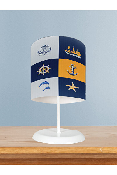 MASAL ODAM Baby and Children's Room Rudder and Starfish Patterned Lampshade