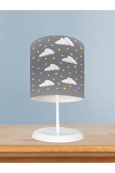 MASAL ODAM Baby and Children's Room Cloud and Star Pattern Framed Lampshade