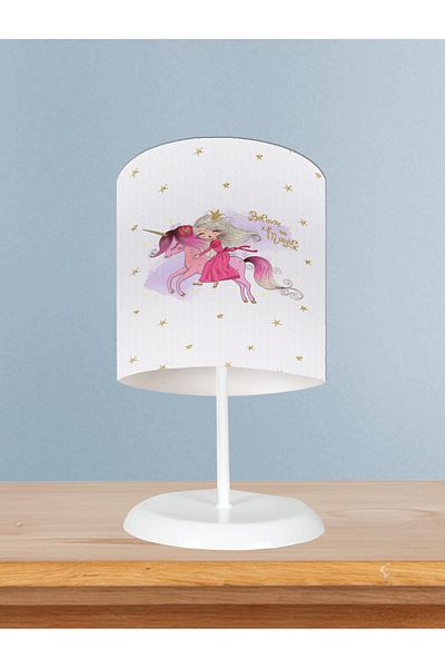 MASAL ODAM Baby and Children's Room Princess Girl Patterned Lampshade on the Unicorn