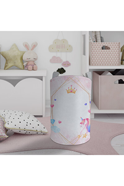 MASAL ODAM ДИТЯЧА ТА ДИТЯЧА КІМНАТА Іграшковий кошик з малюнком єдинорога та діамантів