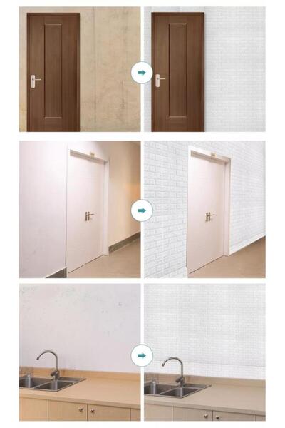 Renkli Duvarlar 10 ADET 50x50 Cm Silinebilir Kendinden Yapışkanlı Duvar Kağıdı Esnek Köpük Panel 3d Tuğla Desen