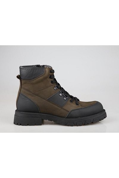 KOMCERO Ανδρικές μπότες 3k1285 από γνήσιο δέρμα Khaki Nubuck