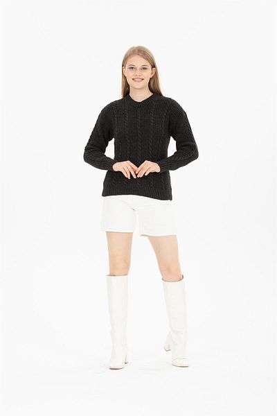 Ocean Hair Braided Black Sweater