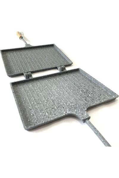 Genel Markalar - Taşhan Iç Dış Granit Ocak Üstü El Tost Makinesi - Kamp Granit Tost Izgara (23x17cm)