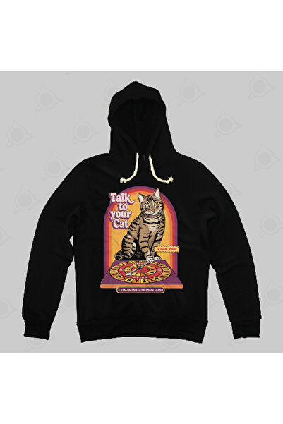 Built By Crazy Hanorac cu glugă unisex - Talk To Your Cat