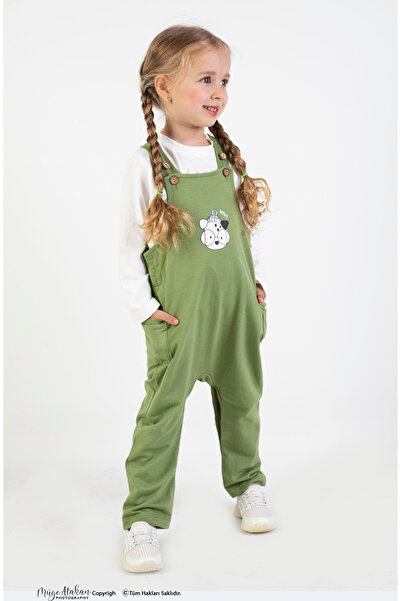 Harika KIDS Kız-Erkek Unisex Salopet-Tulum-Bahçıvan İç Badi Dahil Takım