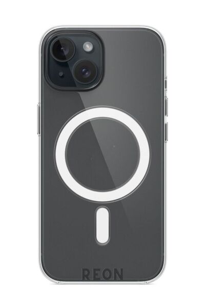 REON Iphone 15 Kılıf Magsafe Özellikli Şeffaf Kılıf Darbe Emici Sert Silikon