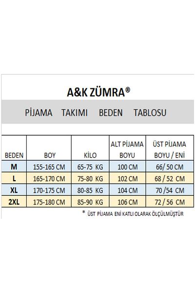 A&K ZÜMRA Χτενισμένο βαμβακερό οικονομικό χειμερινό ανδρικό σετ πιτζάμες μπλε