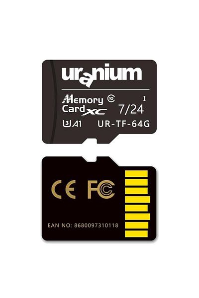 URANIUM 64 GB URANIUM UR-TF-64G MICRO SD CARD 24/7 SURVEILLANCE 60/30MBS MEMORY CARD (3 YEARS WARRANTY)