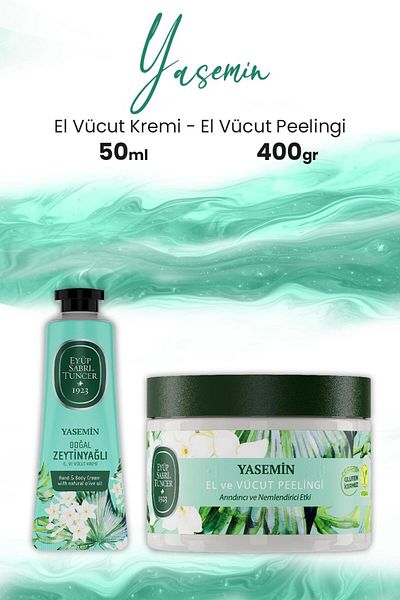 Eyüp Sabri Tuncer Jasmine Hand Body Peeling 400 Gr and Hand Body Cream 50 ml