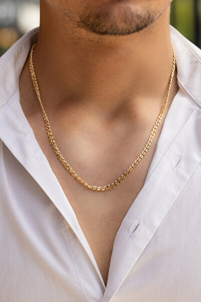 Uşaklıhafız 1945 14 Ayar Altın Düz Tilki Kuyruğu Erkek Zincir 4.25 mm