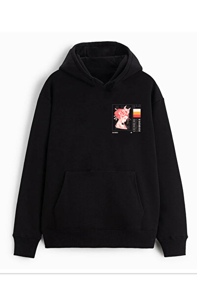 Illustrated Hipster Oversize Hoodie