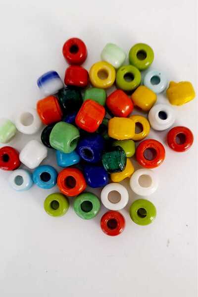 ella'nın çarşısı 15 bucăți de mărgele ovale din sticlă lucrate manual, în 10 ...