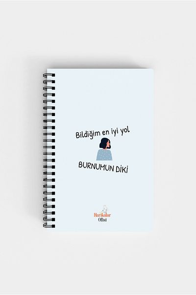 Harikalar Ofisi The Best Way I Know My Nose Stitch Themed 14*19 Lined Notebook