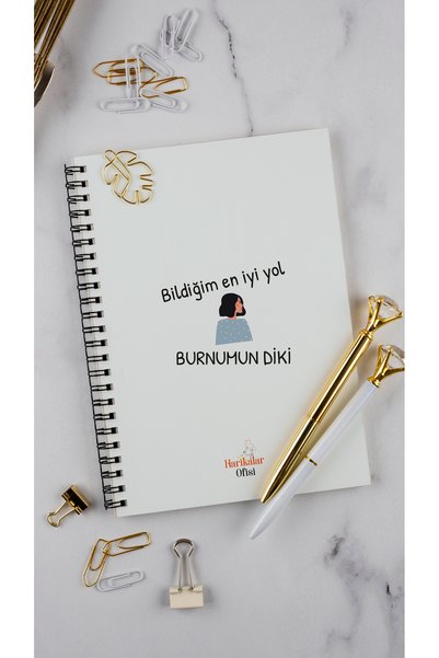 Harikalar Ofisi The Best Way I Know My Nose Stitch Themed 14*19 Lined Notebook