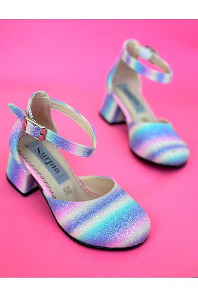 Surpie Shoes Цветни детски обувки на висок ток, детски обувки на висок ток