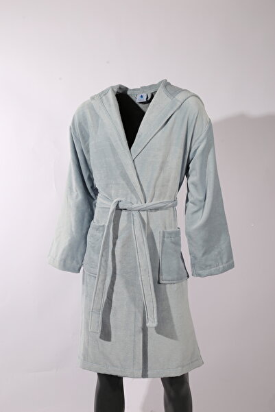 Çeştepe Aday %100 Pamuk Kadife Kapüşonlu Bornoz