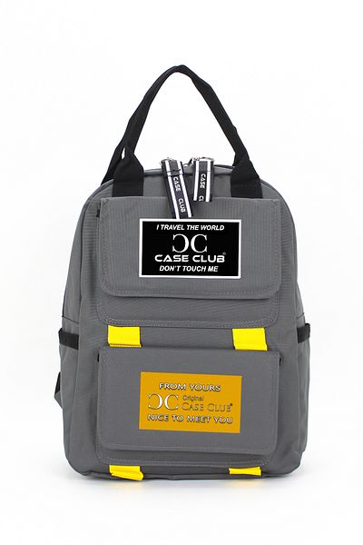 Case Club Γκρι σακίδιο πλάτης με πλαϊνές τσέπες αδιάβροχο ύφασμα Unisex