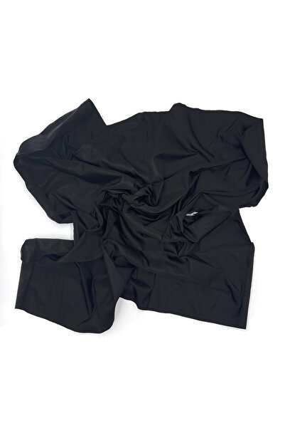 nazipek Siyah Tafta Eşarp Pamuklu Yüksek Kalite 100x100cm Eşarp Püsküllü Yazma