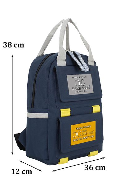 Case Club Σακίδιο πλάτης Navy Blue με πλαϊνές τσέπες αδιάβροχο ύφασμα Unisex