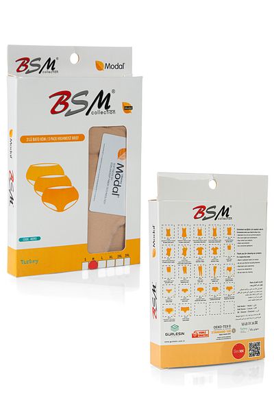 BSM Γυναικείο δέρμα Modal 3' Βαμβακερό Υψηλής Ποιότητας Φυσικό Σλιπ Batokom Ψηλόμεσο Σλιπ