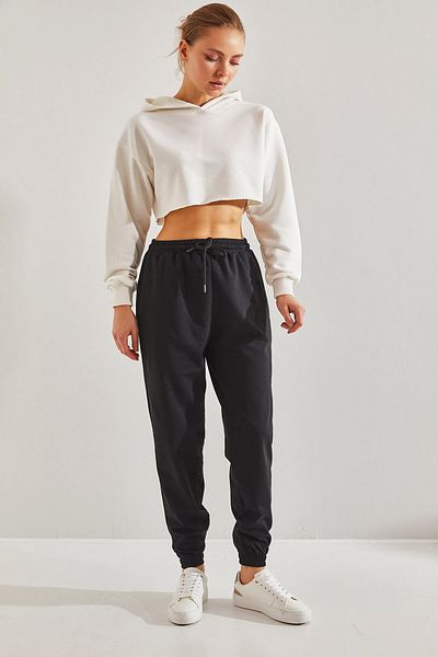 Bianco Lucci Zweifädige Jogger-Jogginghose für Damen mit elastischem Bund und Bündchen
