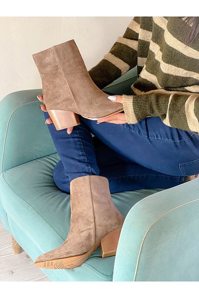 irmona ΚΟΝΤΕΣ ΜΠΟΤΑΚΕΣ BAMMI MINK SUEDE DALLAS