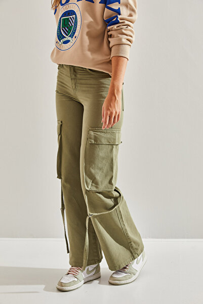 Bianco Lucci Women's Cargo Pocket Drawstring Trousers