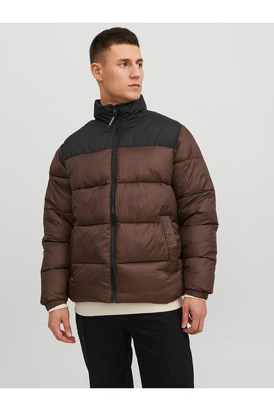Jack & Jones Ανδρικό καφέ παλτό Jack Jones Jjetoby Puffer Collar Sn 12235860 -15