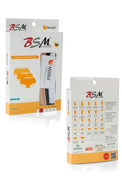 BSM Slip batocom cu talie înaltă pentru femei, 3 bucăți, din bumbac modal, de înaltă calitate