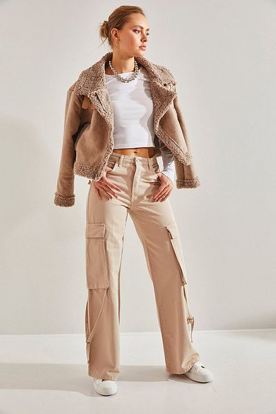 Bianco Lucci Women's Cargo Pocket Drawstring Trousers