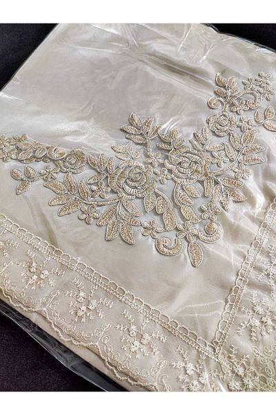 Çt Çeyizci Tekstil French Laced Embroidered, Satin Luxury Dowry Bundle, Engagement Bundle