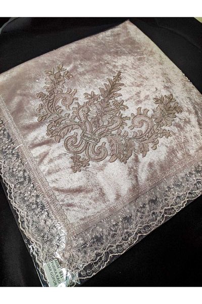 Çt Çeyizci Tekstil Pachet de zestre, Pachet de satin Pachet de logodnă din dantelă - Pulbere de catifea cu dantelă îngustă