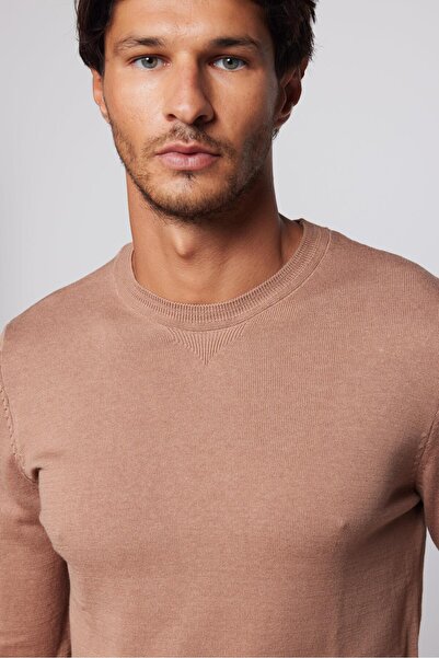 Tudors Men's Slim Fit Crew Neck Cream Sweater