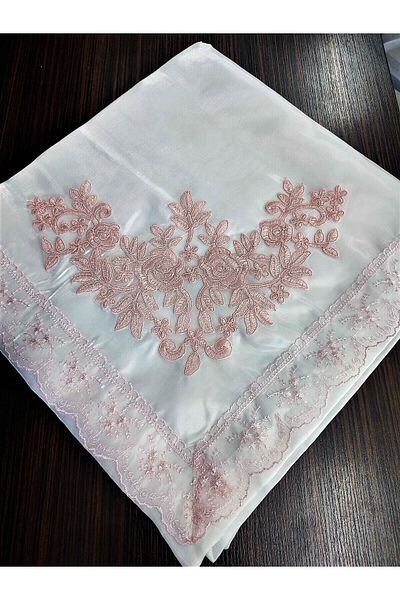 Çt Çeyizci Tekstil Бродирани с френски връзки, пакет от сатенена луксозна зестра, пакет за годеж