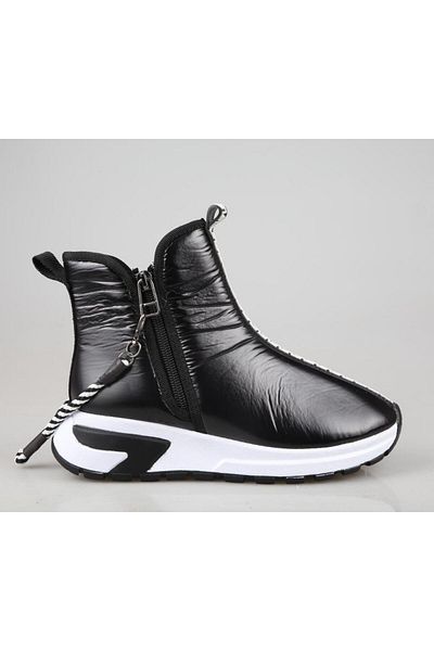 Style Star 232-254 Μαύρες λουστρίνι γυναικείες μπότες
