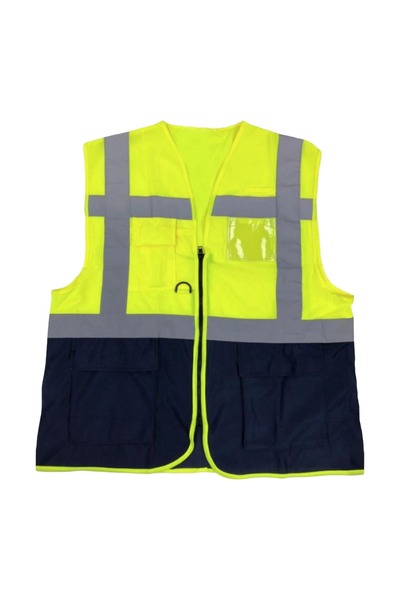 MyForm 9145 Reflective Engineer Vest (Yellow/Dark Blue)