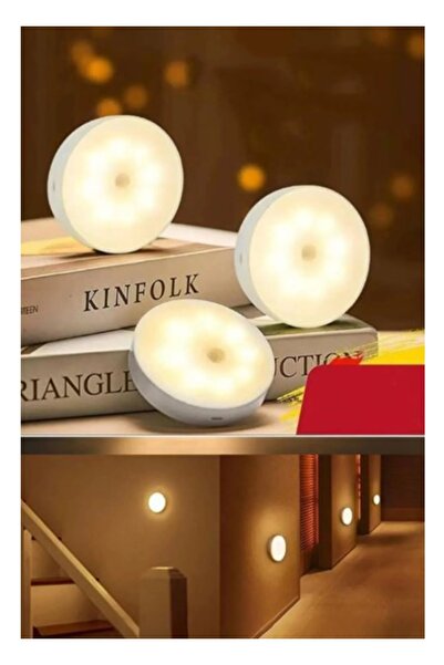 Uyka Ticaret Şarjlı Haraket Sensörlü Dolap Içi Kablosuz Led Mıknatıslı Kabin Aydınlatma Gece Lambası Beyaz ışık