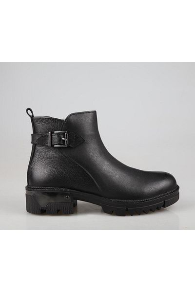 Castle Black 92538 Γυναικεία Μποτάκια Γνήσιο Δερμάτινο Μαύρο