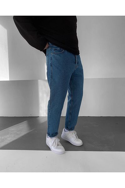 NO1 KONSEPT Pantaloni Blue Basic Boyfriend