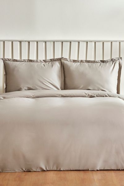 Karaca Home Set cuvertură dublu cu dungi Cool Touch, gri