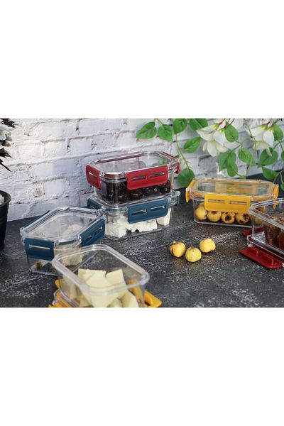 Gerçektrend Colorful 6-Piece Breakfast Storage Container Lockable Leakproof Food Container with Silicone Lid