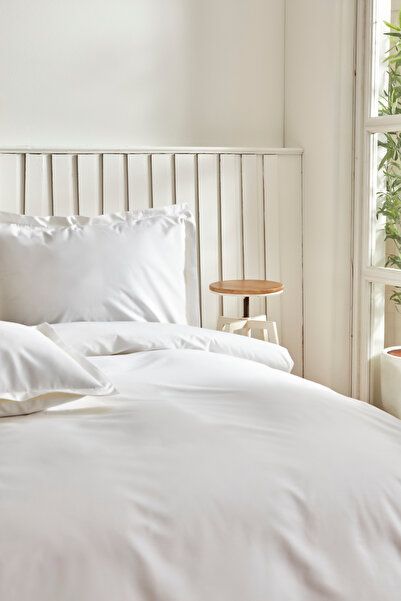 Karaca Home Cool Touch Stripe Двоспальний комплект постільної білизни білий