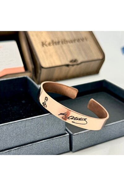 KEHRİBAREVİ EREĞLİ Bakır Bileklik Atatürk İşlemeli Model