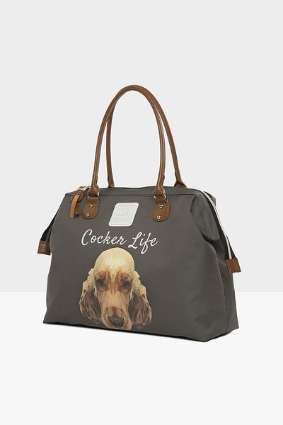 Bagmori Gray Women's Cocker Spaniel Printed Shoulder Strap Bag M000002654