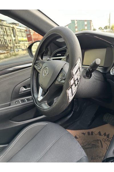 Fox Geçmeli Direksiyon Kılıfı Fosforlu Baklava Gümüş