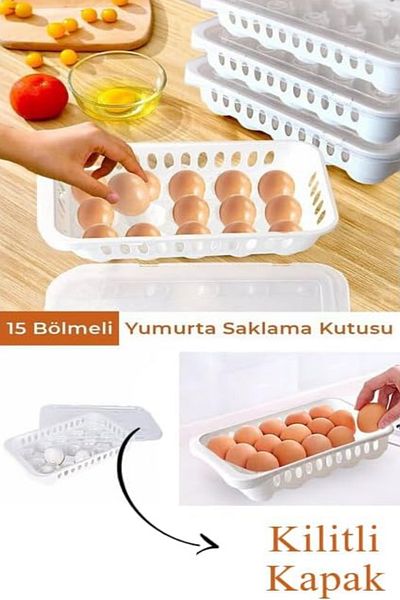 Bayev 2 Egg Storage Containers 15 Sterile Egg Holders with Lids Egg Organizer