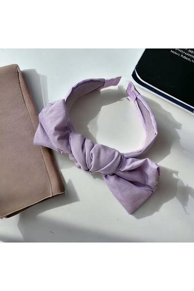 alsaccessories Люляк цвят Панделка Модел Ленена Корона за Коса, Фиба за Коса