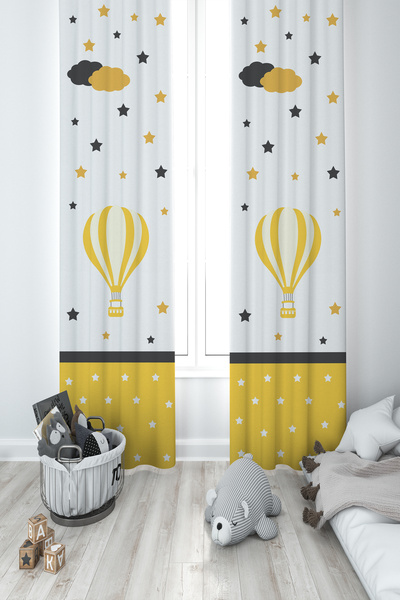 MASAL ODAM غرفة الأطفال والرضع بالون طائر وستارة خلفية منقوشة بسحاب